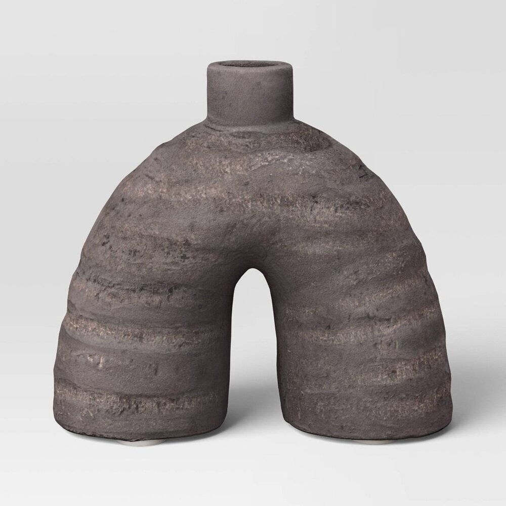 Modern Arched Ceramic Channa Vase, Dark Gray - Threshold Target Fall‎ 2022